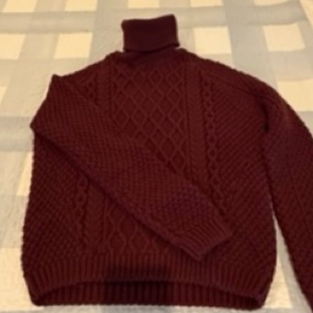 Balenciaga Paris Wool Blend Cable Knit Sweater